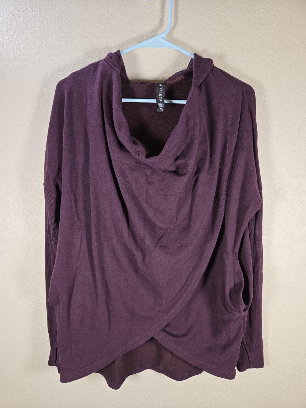 Athleta Tops Purana Wrap Front Sweatshirt XS Purple